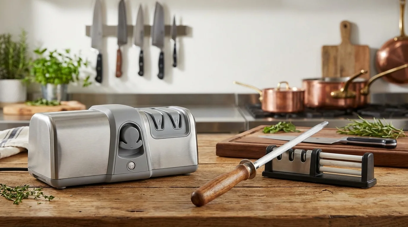 Afilador de cuchillos: eléctrico vs manual