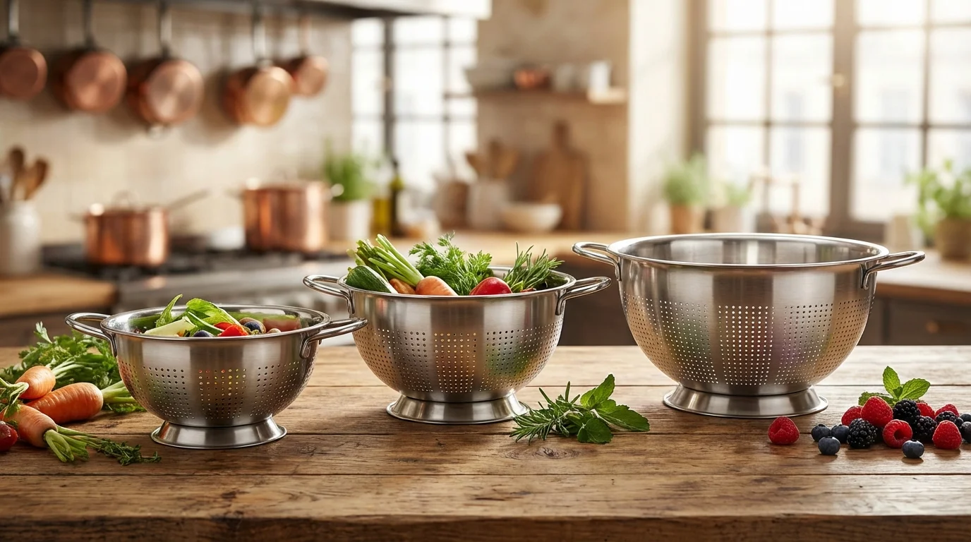 Colador de acero inoxidable: tamaños y usos