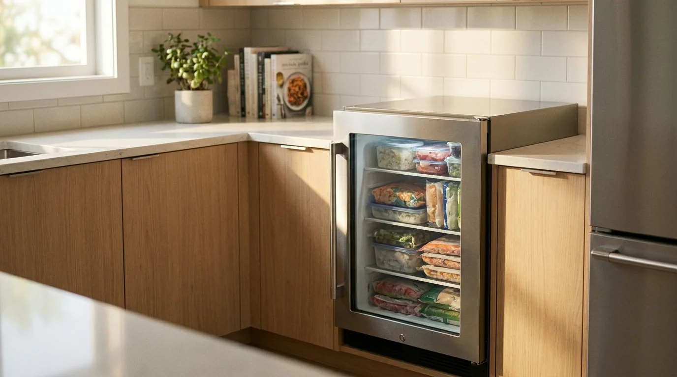 Congelador vertical pequeño para cocinas con poco espacio