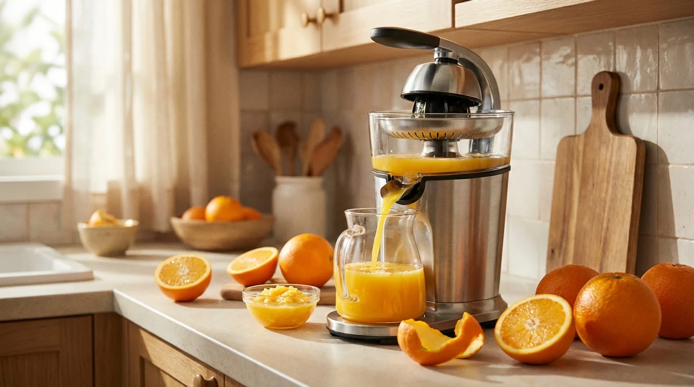 Exprimidor eléctrico de naranjas: zumo fresco cada día