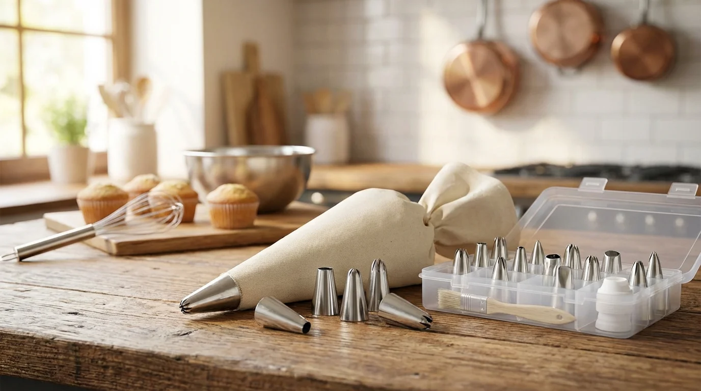 Manga pastelera con boquillas: kit de decoración