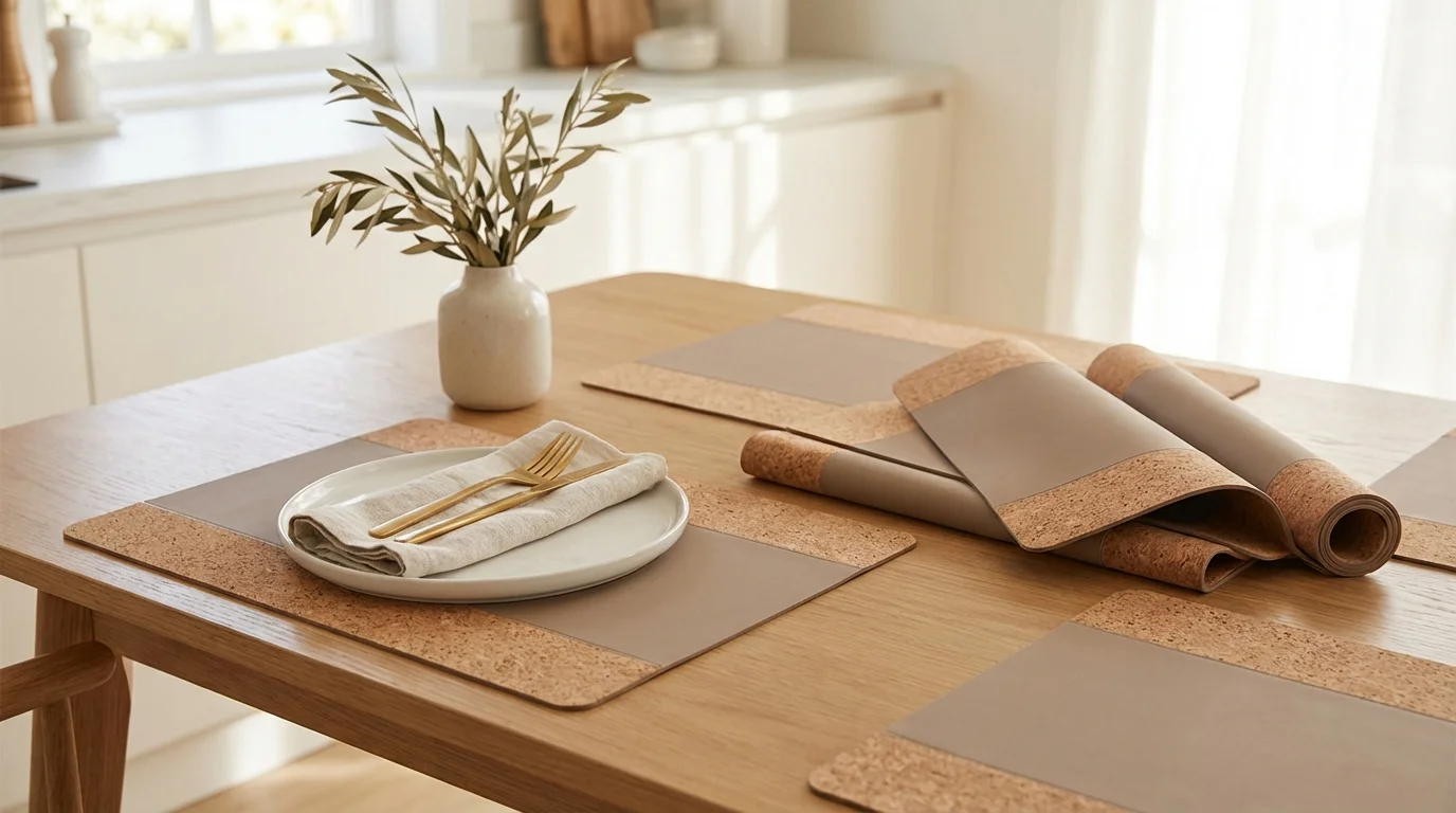 Manteles individuales de silicona y corcho