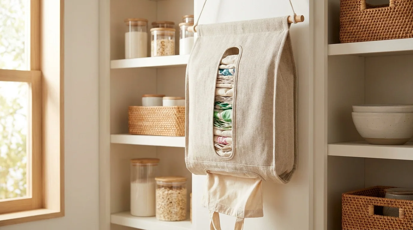 Organizador de bolsas de plástico para la cocina