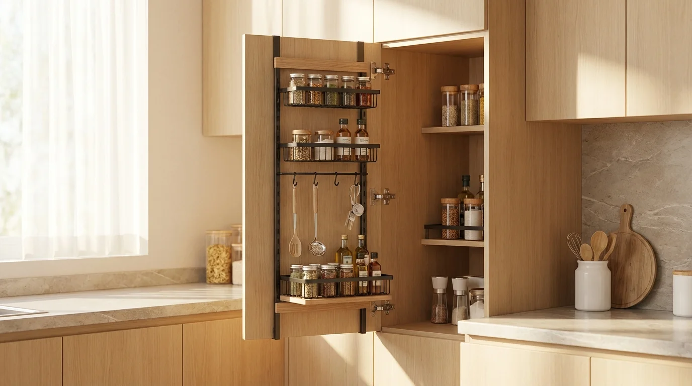 Organizador para puerta de armario de cocina