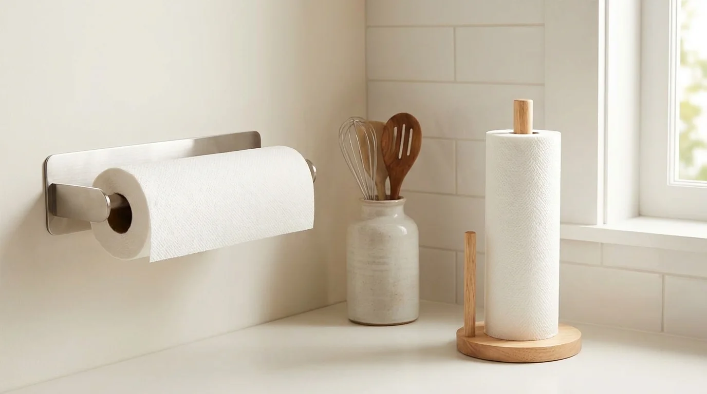 Portarrollos de cocina para pared y encimera