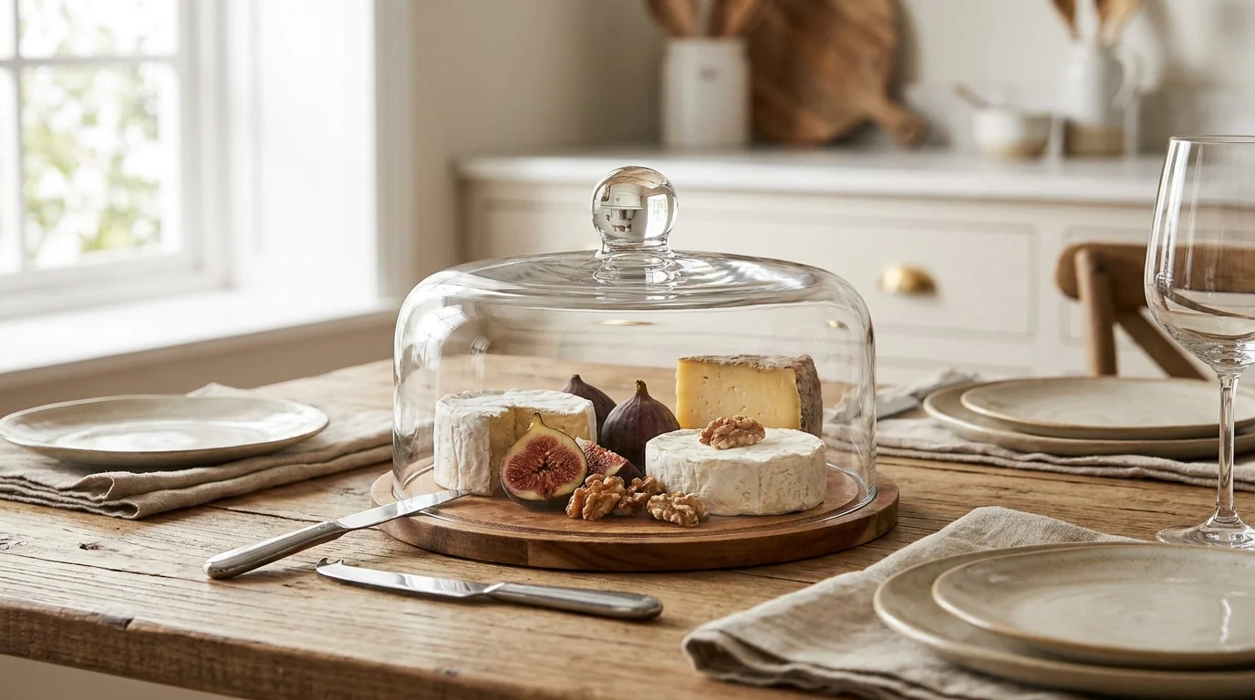 Quesera de cristal con tapa para conservar queso