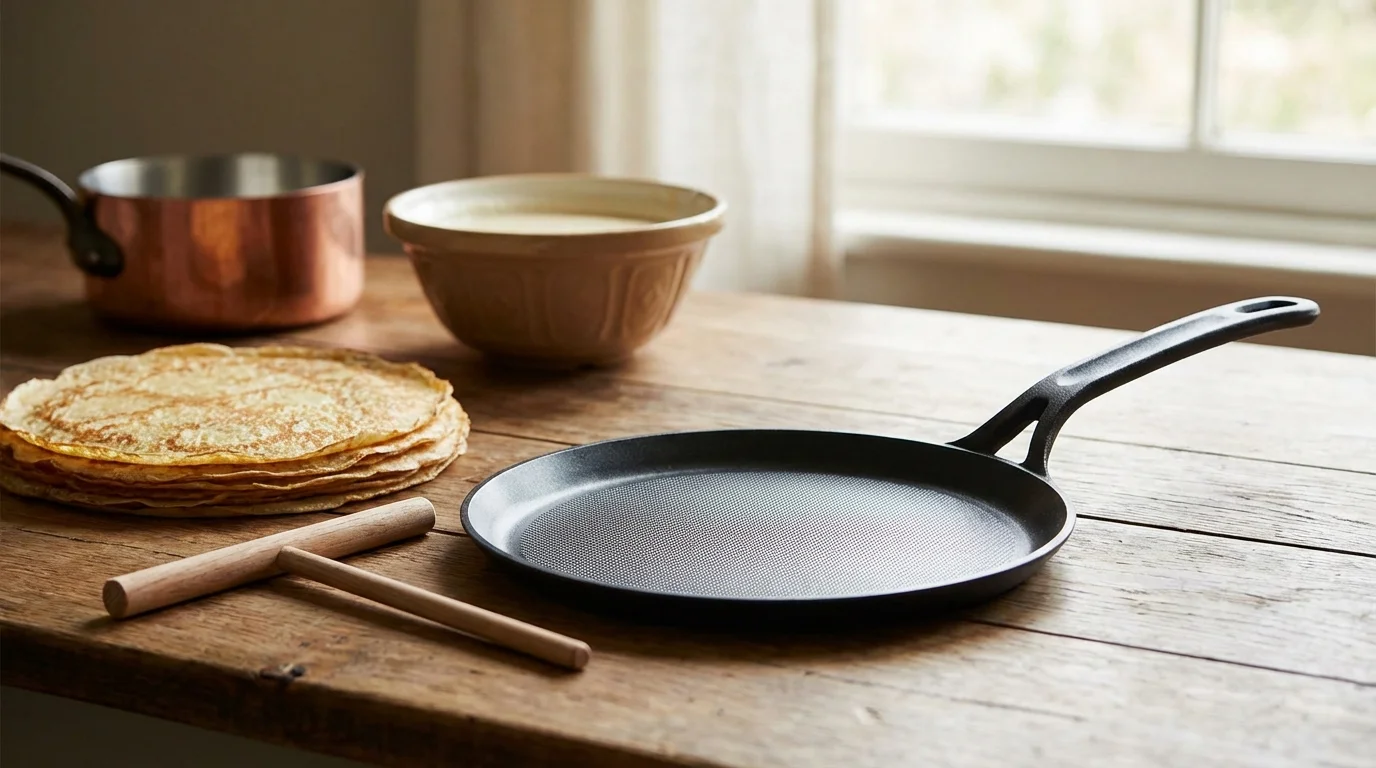 Sartén para crepes y tortitas: plana y antiadherente