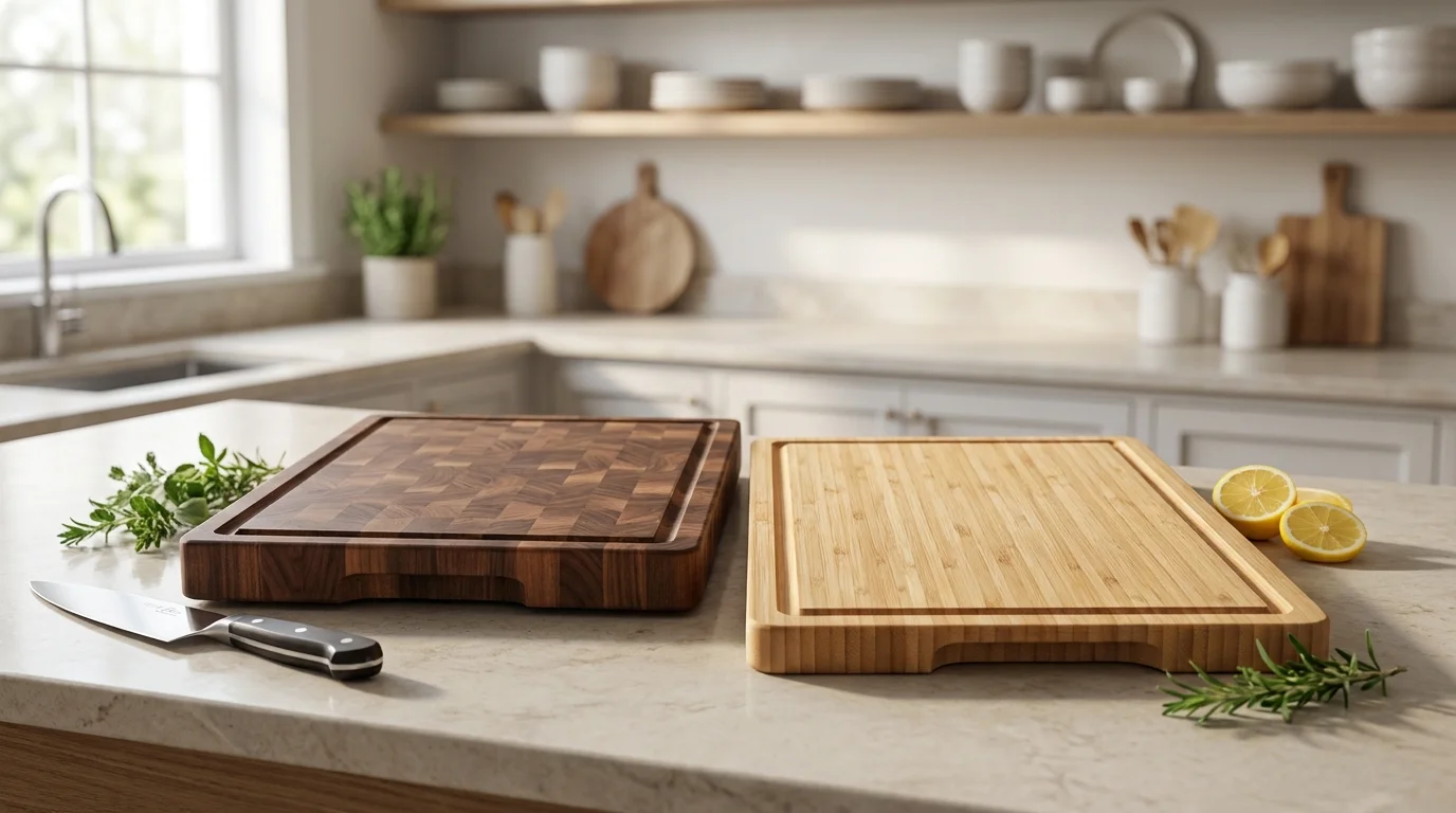 Tabla de cortar de madera y bambú: cuál es mejor