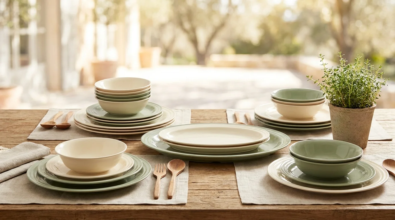 Vajilla de melamina para exterior y camping